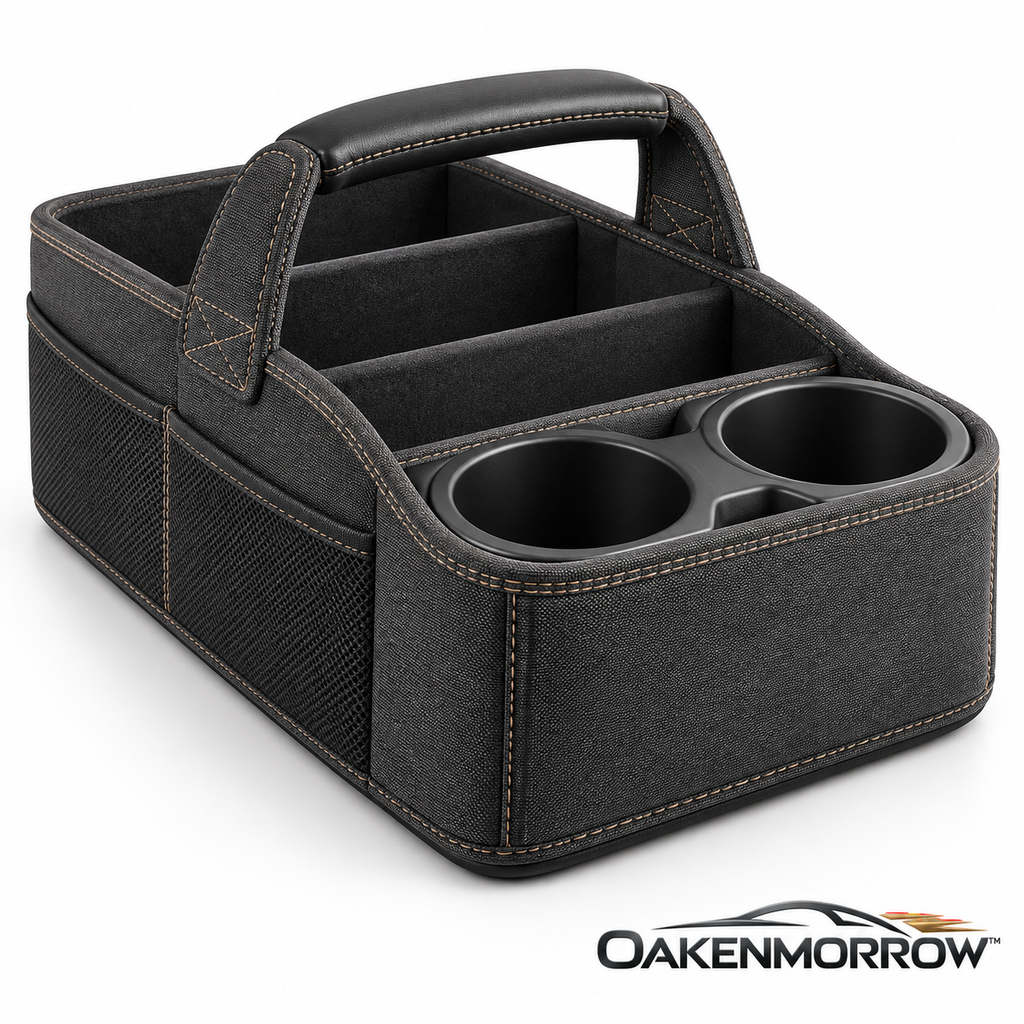 OAKENMORROW™ Car Storage Caddy with Dual Cup Holders
