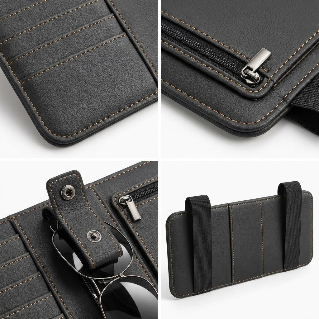 OAKENMORROW™ Sun Visor Organizer with Zipper Pocket