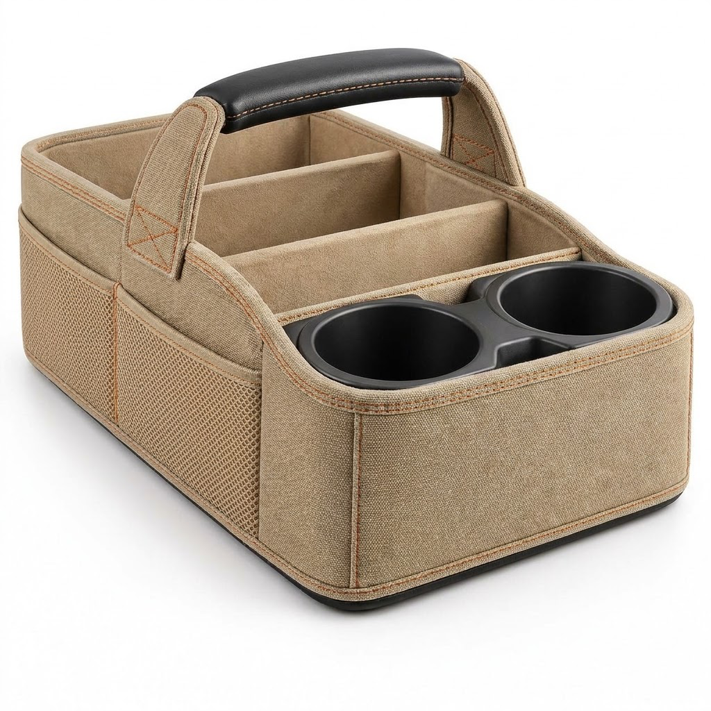 OAKENMORROW™ Car Storage Caddy with Dual Cup Holders