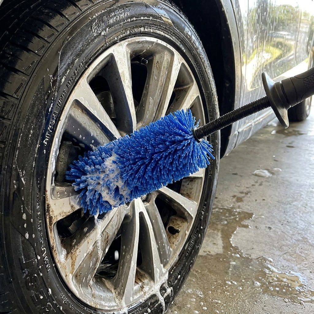 OAKENMORROW™ Tire Scrub Brush with Contoured Handle