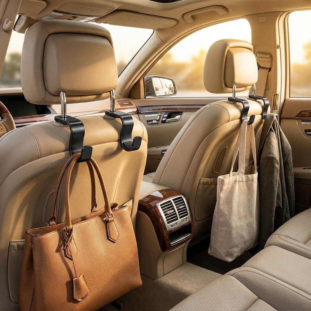 OAKENMORROW™ Car Headrest Bag Hooks, 4-Pack