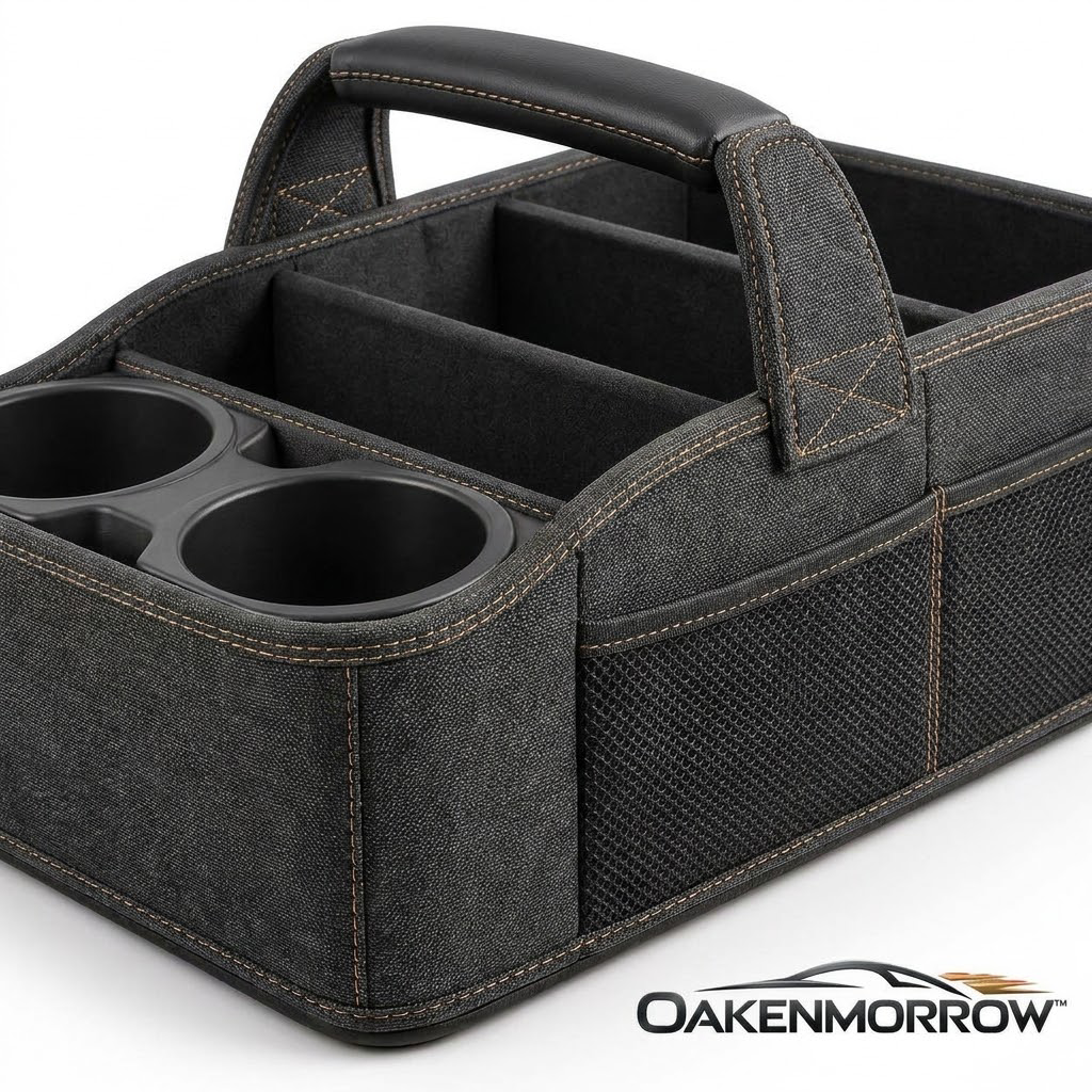 OAKENMORROW™ Car Storage Caddy with Dual Cup Holders