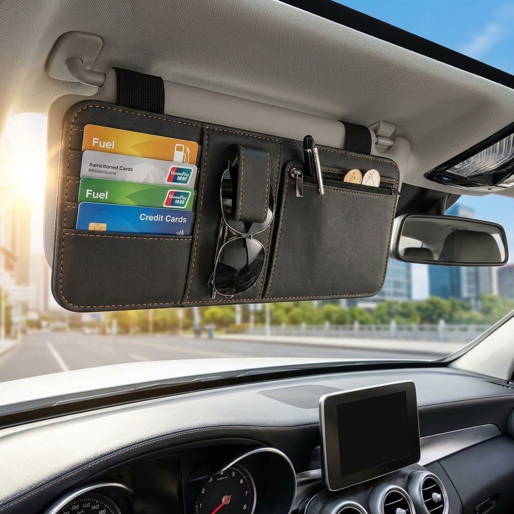 OAKENMORROW™ Sun Visor Organizer with Zipper Pocket