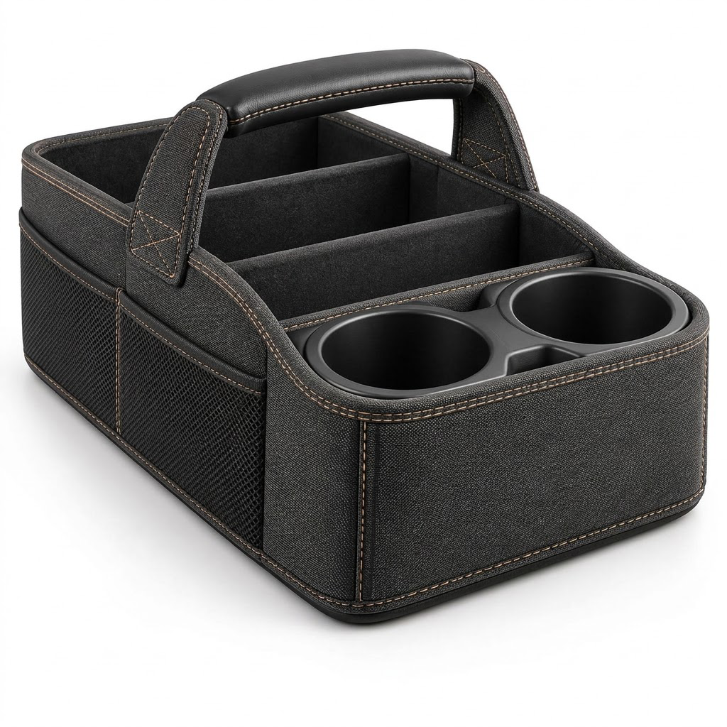 OAKENMORROW™ Car Storage Caddy with Dual Cup Holders